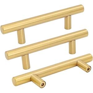 Gold Cabinet Drawer Pulls Kitchen Hardware LS201GD76 Brushed Brass  2 Pk